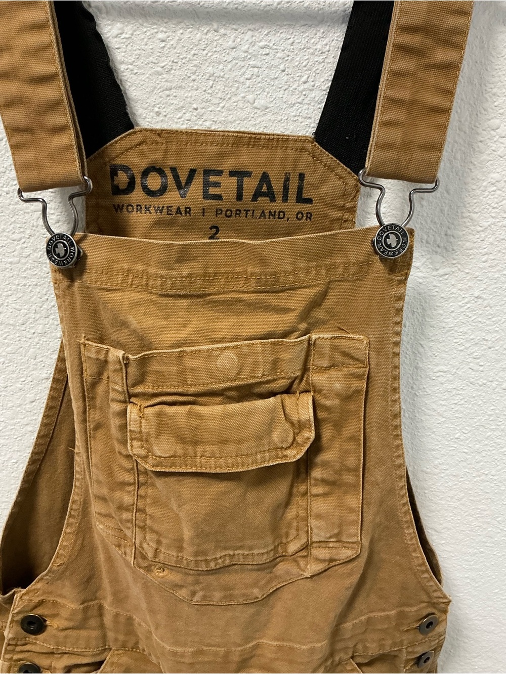 Kids' Dovetail Tan Canvas Overalls - Picture 4 of 7